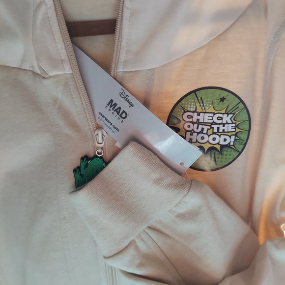 Disney Star Wars The Mandalorian Baby Yoda Zip Up Hoodie Kids Size XXL - Picture 3 of 7